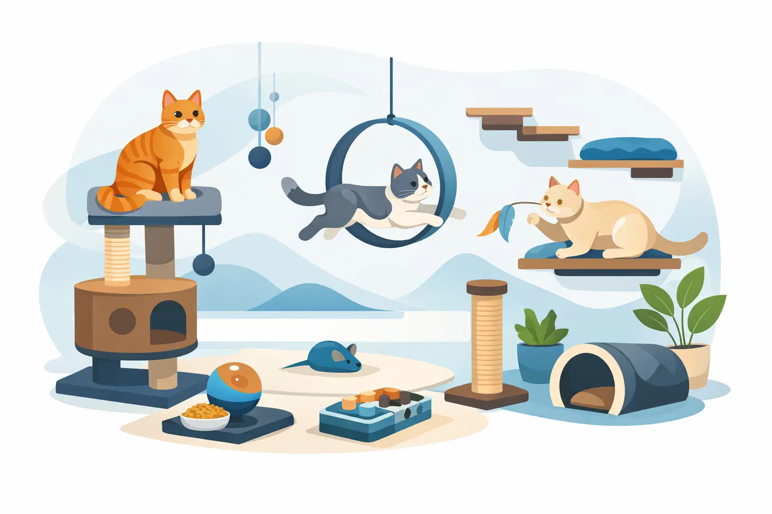 Exemplo de enriquecimento ambiental para gatos