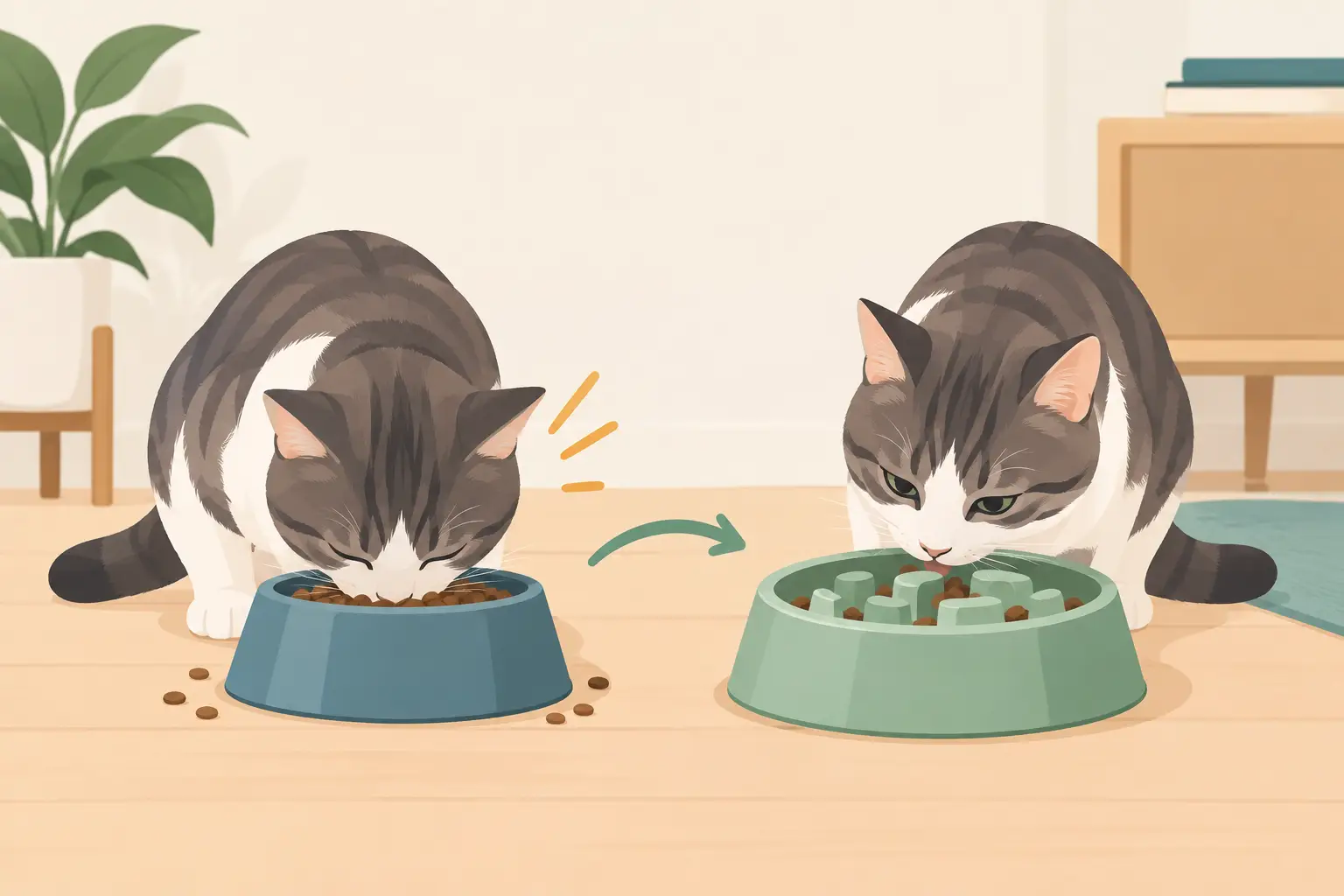 Gato come rápido? Veja como desacelerar a refeição